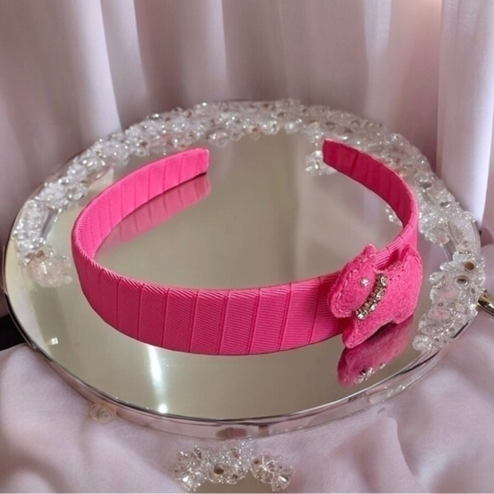 Pink Fancy Rhinestone Doggie Headband Hair Band Accessory Handmade NWOT
